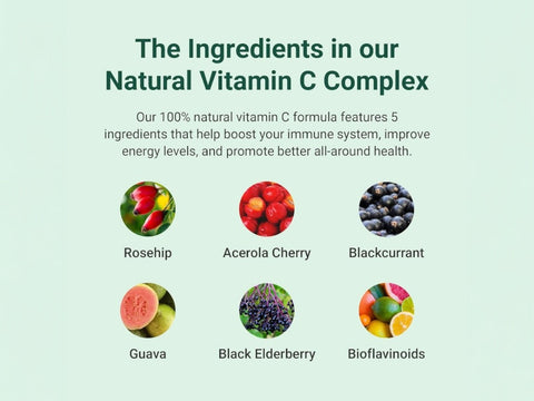 Hey Nutrition Natural Vitamin C 250mg Complex - 60 Capsules