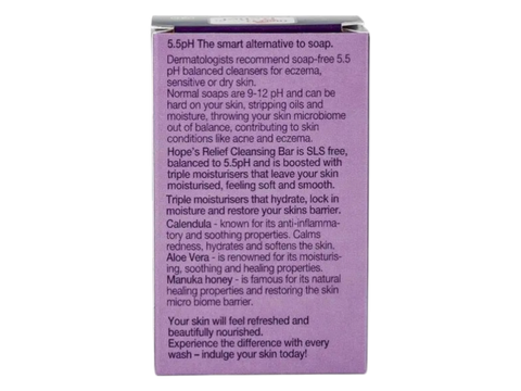Hope’s Relief Cleansing Bar soap-free cleansing bar box 110g how to use instructions