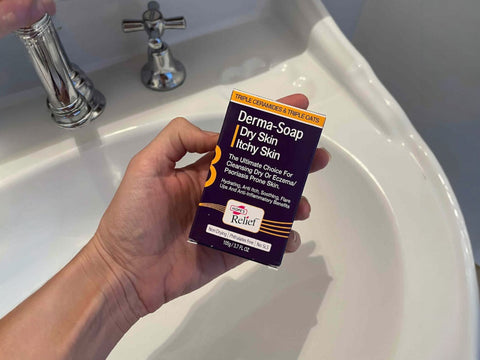 Hope’s Relief Derma-Soap cleansing bar box 105g how to use instructions