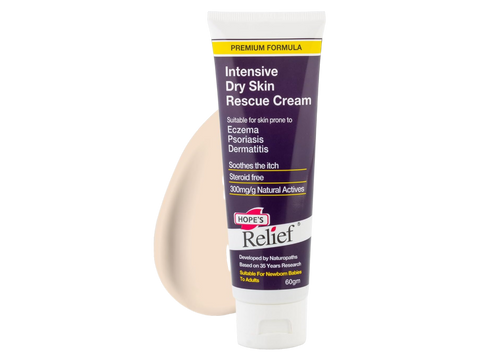 Tube of Hope's Relief Intensive Dry Skin Rescue Cream on a white background