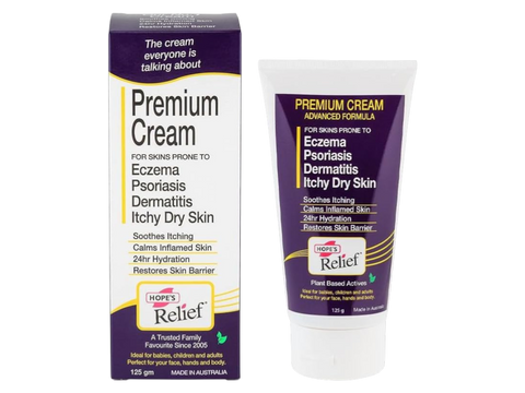 Hopes Relief Premium Cream packaging with purple and white design