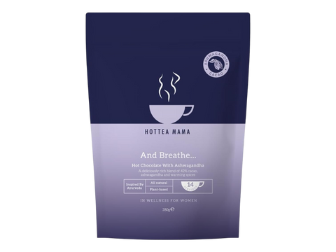 Hottea Mama hot chocolate packaging on a white background