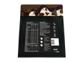 Black Huel protein powder package with nutritional information on a white background