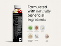 Bottle with nutritional information and ingredients on a white background