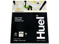 Huel meal replacement package with vanilla flavor, high-protein content, and branding on a white background.