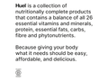 Text description of 'Fuel' products with vitamins, minerals, protein, and other nutrients on a white background.