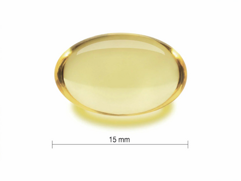 Jamieson Mini Omega-3 softgels size.