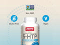 Jarrow Formulas 5-HTP 100 mg Serotonin Precursor Supplement – 60 Veggie Capsules bottle angled view