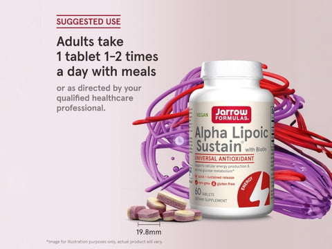 Jarrow Formulas Alpha Lipoic Sustain with Biotin 300 mg Antioxidant Supplement – 120 Tablets How to Use directions label