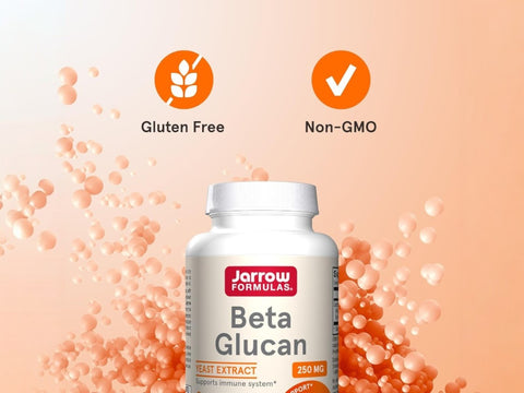 Jarrow Formulas Beta Glucan 250 mg Immune Support Supplement – 60 Capsules bottle angled view