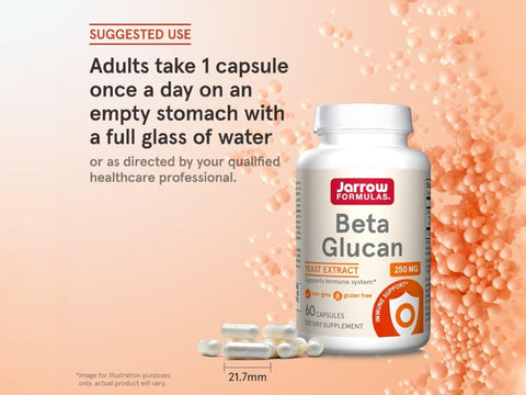 Jarrow Formulas Beta Glucan 250 mg Immune Support Supplement – 60 Capsules How to Use directions label