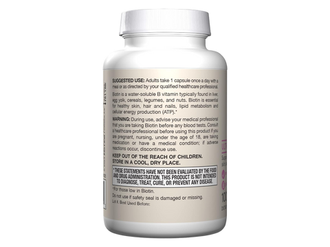 Supplement facts and directions for Jarrow Biotin.