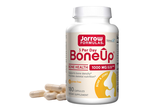 Jarrow Formulas BoneUP 3-Per-Day Bone Health Calcium Supplement – 180 Capsules bottle front view