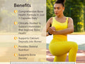 Jarrow Formulas BoneUP 3-Per-Day Bone Health Calcium Supplement – 90 or 180 Capsules benefits infographic for bone density and skeletal support