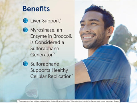 Jarrow Formulas BroccoMax 35 mg Broccoli Seed Extract Supplement – 60–120 Delayed Release Veggie Capsules benefits infographic for antioxidant and cellular detox support