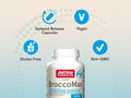 Jarrow Formulas BroccoMax 35 mg Broccoli Seed Extract Supplement – 60–120 Delayed Release Veggie Capsules bottle angled view