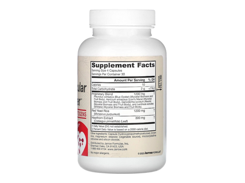 Jarrow Formulas Cardiovascular Optimizer Heart Health Supplement – 120 Capsules Supplement Facts panel