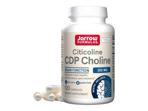 Jarrow Formulas Citicoline CDP Choline 250 mg Brain Health Supplement – 60–120 Capsules benefits infographic for memory and cognitive support