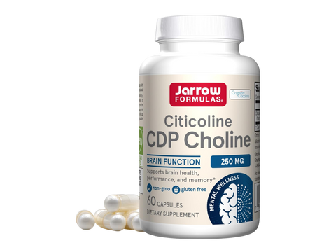 Jarrow Formulas Citicoline CDP Choline 250 mg Brain Health Supplement – 60–120 Capsules bottle front view