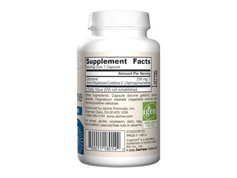 Jarrow Formulas Citicoline CDP Choline 250 mg Brain Health Supplement – 60–120 Capsules product barcode on bottle