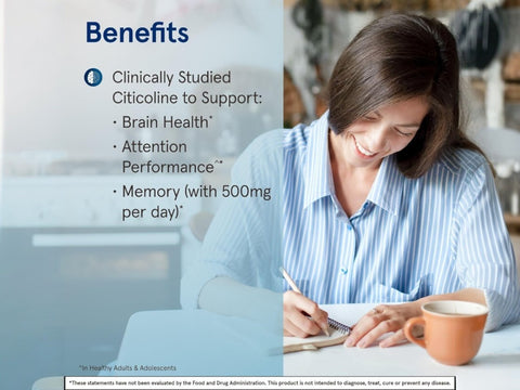 Jarrow Formulas Citicoline CDP Choline 250 mg Brain Health Supplement – 60–120 Capsules CDP choline ingredient infographic