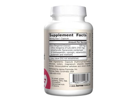 Jarrow Formulas Citrus Bergamot Flavonoid Supplement – 60 Veggie Capsules product barcode on bottle
