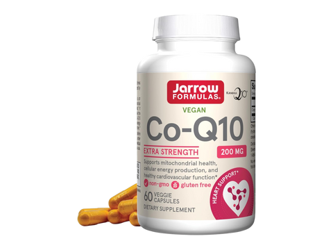 Jarrow Formulas Co-Q10 200 mg Coenzyme Q10 Antioxidant Supplement – 60 Veggie Capsules bottle front view