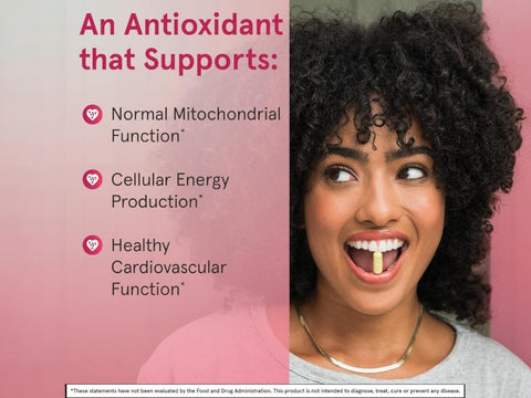 Jarrow Formulas Co-Q10 200 mg Coenzyme Q10 Antioxidant Supplement – 60 Veggie Capsules benefits infographic for heart and cellular energy support