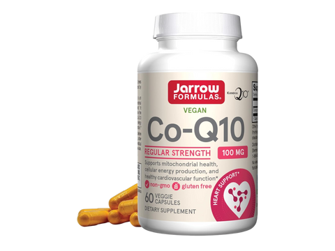 Jarrow Formulas Co-Q10 100 mg Coenzyme Q10 Antioxidant Supplement – 60 Veggie Capsules bottle front view