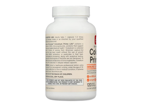 Jarrow Formulas Colostrum Prime Life 400 mg Immune and Gut Health Supplement – 120 Veggie Capsules product barcode on bottle