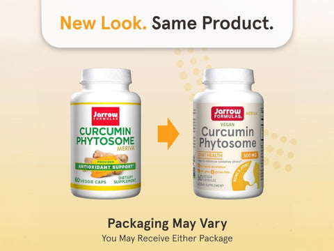 Jarrow Formulas Curcumin Phytosome 500 mg Turmeric Extract Supplement – 60–120 Veggie Capsules bottle front view packaging may vary
