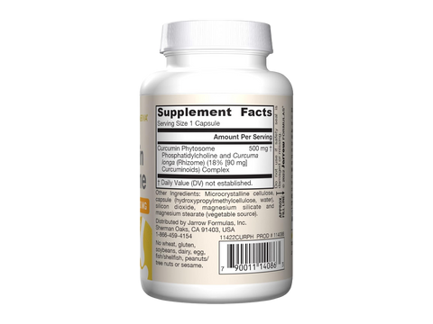 Jarrow Formulas Curcumin Phytosome 500 mg Turmeric Extract Supplement – 60 Veggie Capsules product barcode on bottle