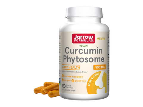 Jarrow Formulas Curcumin Phytosome 500 mg Turmeric Extract Supplement – 120 Veggie Capsules bottle front view
