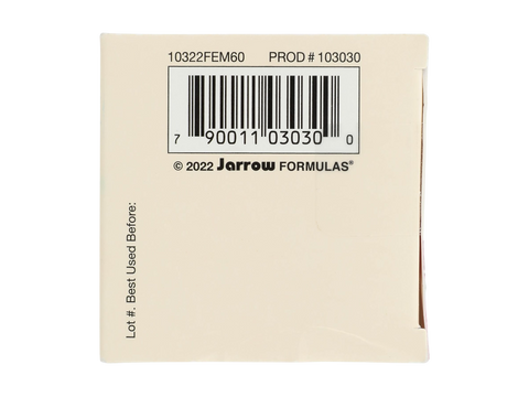 Jarrow Formulas Fem-Dophilus 5 Billion CFU Vaginal and Urinary Tract Probiotic Supplement – 30 Veggie Capsules product barcode on box