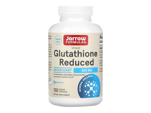Jarrow Formulas Glutathione Reduced 500 mg Antioxidant Supplement – 150 Veggie Capsules bottle front view
