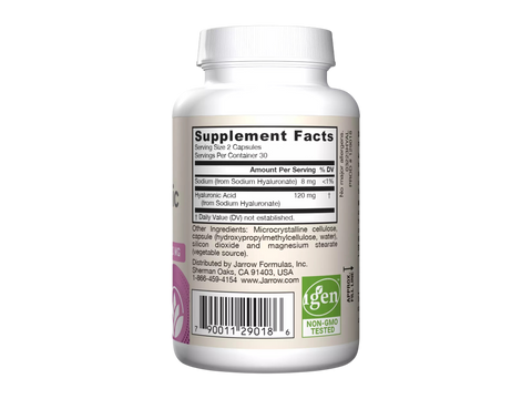 Jarrow Formulas Hyaluronic Acid 120 mg Joint and Skin Support Supplement – 60 Veggie Capsules product barcode on bottle