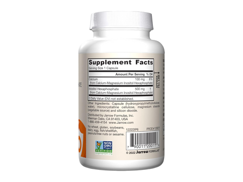 Jarrow Formulas IP6 Inositol Hexaphosphate Supplement – 120 Veggie Capsules product barcode on bottle