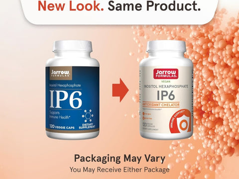 Jarrow Formulas IP6 Inositol Hexaphosphate Supplement – 120 Veggie Capsules bottle front view packaging may vary