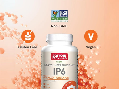 Jarrow Formulas IP6 Inositol Hexaphosphate Supplement – 120 Veggie Capsules bottle angled view