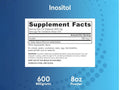 Jarrow Formulas Inositol 600 mg Powder Dietary Supplement – 227 g Supplement Facts panel