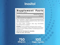 Jarrow Formulas Inositol 750 mg Supplement – 100 Veggie Capsules Supplement Facts panel