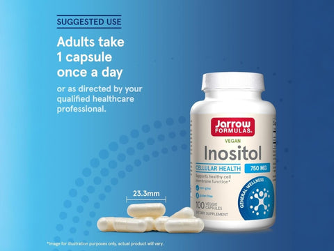 Jarrow Formulas Inositol 750 mg Supplement – 100 Veggie Capsules How to Use directions label