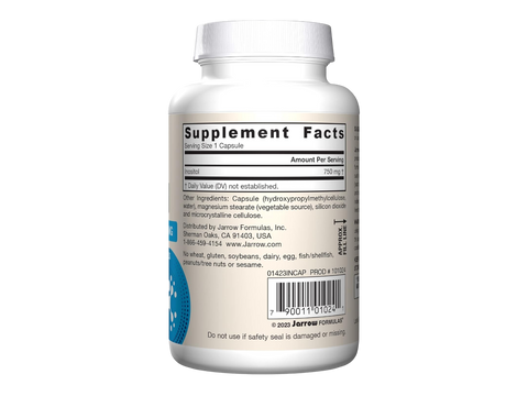 Jarrow Formulas Inositol 750 mg Supplement – 100 Veggie Capsules product barcode on bottle