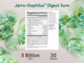 Jarrow Formulas Jarro-Dophilus Digest Sure 5 Billion CFU Probiotic and Enzyme Supplement – 30 Tablets Supplement Facts panel