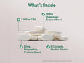 Jarrow Formulas Jarro-Dophilus Digest Sure 5 Billion CFU Probiotic and Enzyme Supplement – 30 Tablets benefits infographic for digestion and nutrient absorption