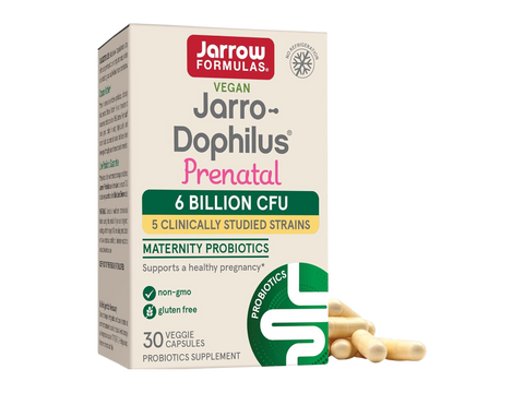 Jarrow Formulas Jarro-Dophilus Prenatal Maternity Probiotics 6 Billion CFU – 30 Veggie Capsules bottle front view