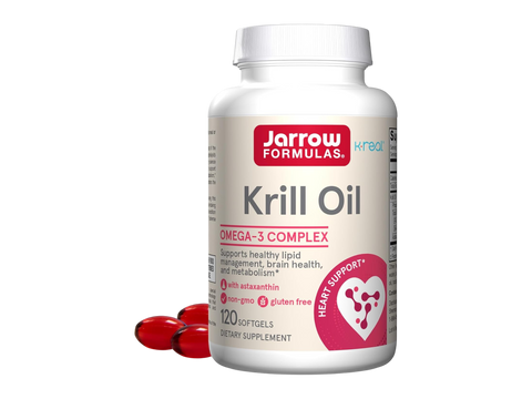 Jarrow Formulas Krill Oil Omega-3 Supplement – 120 Softgels bottle front view