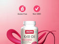 Jarrow Formulas Krill Oil Omega-3 Supplement – 60–120 Softgels bottle angled view with softgels