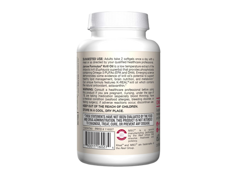 Jarrow Formulas Krill Oil Omega-3 Supplement – 60 Softgels product barcode on bottle