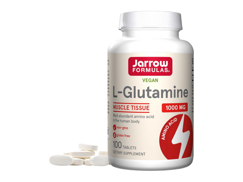 Jarrow Formulas L-Glutamine 1000 mg Amino Acid Supplement – 100 Tablets bottle front view